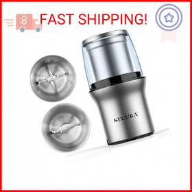 Secura 726084793729 Electric Coffee Grinder And Spice With 2 Stainless Steel Blades R