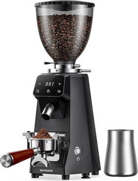 Bd-cg305 Shardor 64mm Flat Burr Commercial Coffee Grinder Precision 100-level Grind Sett