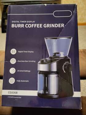 Cg836b Shardor Burr Coffee Grinder Digital Timer Auto 25 Setting New Box Dent