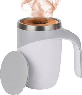 Jbb-1 Sinsenyn Automatic Magnetic Stirring Coffee Mug Rechargeable Self 13.5 Ounces White