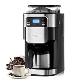Skyshalo 445038594528 Coffee Maker With Grinder 64 Oz. Black Burr
