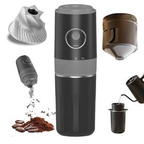 Sounir Cm-2566 Portable Electric Burr Coffee Grinder And Brewing Combo - Rechargeable With C