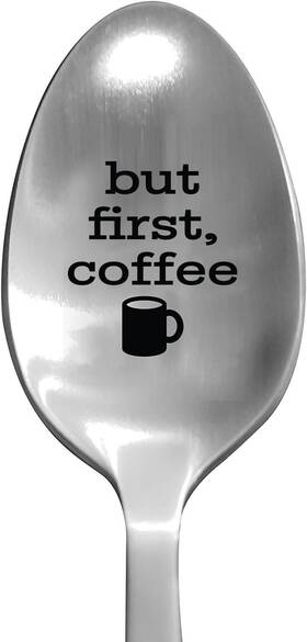 Sterling James Co. 648620586193 Laser Engraved Inch But First Coffee Stainless Steel Spoon - Multicolor