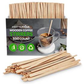 2923 Stock Your Home 840342305650 500 Count Wooden Coffee Stir Sticks Bulk Wood Stirrers For 5 Inch Brown