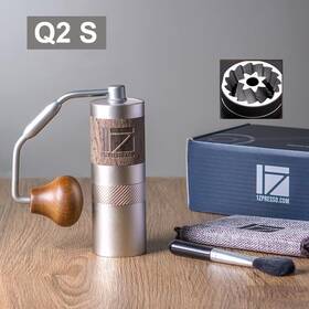 Supreme-goodsoutlet 711181323085 Q2/s Mini Manual Coffee Grinder Portable Mill 7 Core Burr Easy Disassembl