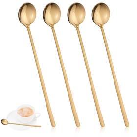 Synhhergyx 626667 1 T6wy6u8i 4 Pack Gold Coffee Stir Spoons For Bar Long Espresso 6.7