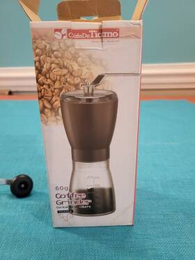 Hg606h Tiamo Coffee Grinder Manual Stainless Steel Body With Ceramic Burrs