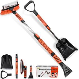 T888665  Tirol 42ftft Ice Scraper And Extendable Snow Brush Emergency Shovel Broom With