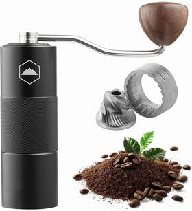 Tough Outdoors B0cq8jn5f8 Manual Coffee Grinder - Portable Hand Crank With Real Wood Knob