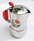 Tracanzan Alfa Stainless Steel Stovetop Espresso Moka Pot Red Handles