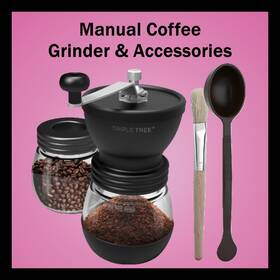 Sdbl-1k1-19414 Triple Tree Manual Coffee Hand Grinder With 2 Glass Jars Tablespoon And Brush Accessories