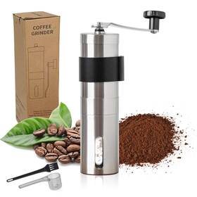 Twofutu 705735736551 Manual Coffee Grinder Hand Mill Adjustable Settings With Black Anti
