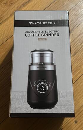 Cg6388 Twomeow Brand New Adjustable Electric Coffee Grinder Color Black