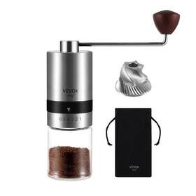 Vevok Chef 768894027199 Manual Coffee Grinder Stainless Steel Burr 6 External Adjustable Setting