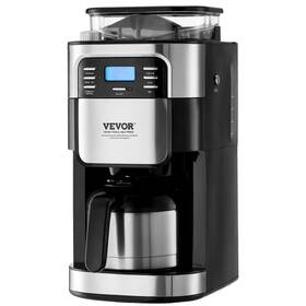 Vevor 313036514510 Coffee Maker With Grinder 64 Oz. Black Burr Machine Grind And Br