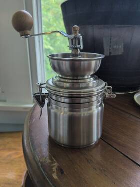 World Market 717526130257 Manual Coffee Bean Grinder Stainless Steel Burr