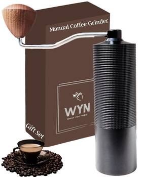 Wyn What You Need 720844042463 Manual Coffee Grinder Capacity 30g Stainless Steel Burr Adjustable Grind S