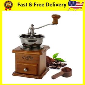 Xdalula 313020363391 Manual Coffee Grinder Wood Vintage Antique Ceramic Hand Crank Mill