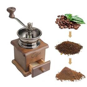 Xiyuan 745245531215 Manual Coffee Grinder Wood Vintage Antique Ceramic Hand Crank Mill Wit
