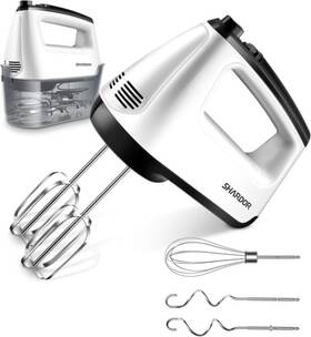 Mfsilver1 Yuswko Shardor Hand Mixer Electric 6 Speed And Turbo Handheld With 5 White
