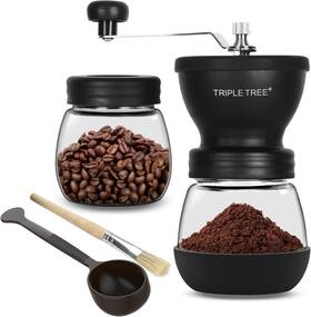 Zaboro 313103892862 Manual Coffee Grinder With Ceramic Burrs And Lengthen Stainless Steel Handle Ha