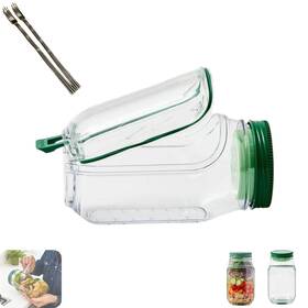 Kk88 Zollzirr Salad Jar For Lunch With Side Opening Portable Leak-proof