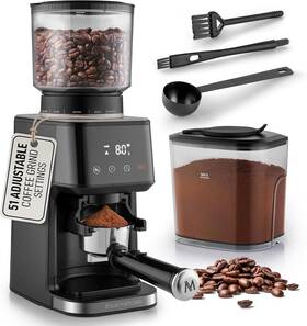 Zulay Kitchen 445019217248 Conical Espresso Burr Coffee Grinder - Touchscreen 51 Bean Grind