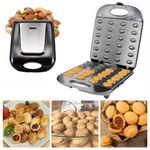 24-HOLE Electric Walnut Cookie Maker Mini Waffle & Sandwich Iron, Toaster. Fixed Price $41.64.