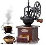 Vintage Manual Coffee Grinder Maker Hand-cranked Bean Mill With Drawer. Fixed Price $38.99.