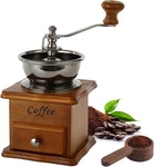 Manual Coffee Grinder Wood Vintage Antique Ceramic Hand Crank Mill. Fixed Price $38.99.