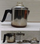 Revere Ware 1 Qt Percolator Copper Clad Stainless Espresso Coffee Maker Tea Pot. Fixed Price $84.99.