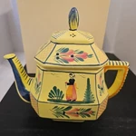 Hb Quimper Henriot Coffee Server Soleil Yellow Vtg Pottery France Ks. Fixed Price $99.99.