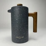 Poliviar 7379 French Press Coffee Maker Wood Handle Gray Paint Splatter Pattern. Fixed Price $25.99.