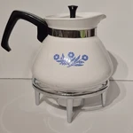 Vtg Corning Ware Blue Cornflower 6 Cup Coffee Tea Pot Kettle Original Base & Lid. Fixed Price $149.95.