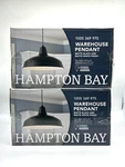 Pack Hampton Bay AF-1032R/BK Warehouse Pedant Black/matte White. Fixed Price $70.19.