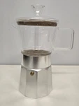 Geesta Crystal Glass-top Stovetop Expresso Moka Pot 9 Cups. Fixed Price $44.99.