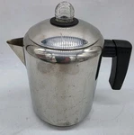 Vintage Copco Stove Top Percolator Stainless Steel 8 Cup Coffee Pot. Fixed Price $39.00.