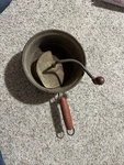 Vintage Foley Mfg. Crank Metal Manual Food Mill W/ Red Wooden Handles. Fixed Price $12.00.
