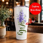 Personalized Birth Month Flower Tumbler Custom Name Coffee Cup Gift For Sister. Fixed Price $28.99.