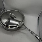 Demeyere Triplinduc Stainless Steel Fry Pan W/ Helper & Lid Induction Belgium. Fixed Price $149.99.