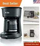 Elegant 5-CUP Mini Brew Coffee Maker With Auto Pause Ideal For Small Spaces. Fixed Price $43.19.