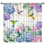 Hummingbird Flower Curtains, Hydrangea Floral Butterfly Spring Window Tr.... Fixed Price $30.92.