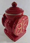 The House Webster Red Gold Ceramic Coffee Grinder Cookie Jar Vintage Euc!. Fixed Price $10.02.