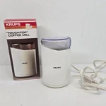 Krups Touch Top Coffee Mill White 208 Clean Nice W/ Box. Fixed Price $16.95.