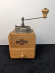Vtg Kym = German Hand Crank Wooden Stahlmahlwerk Mokka Coffee Bean Grinder. Fixed Price $29.57.