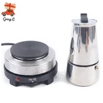 Electric Espresso Coffee Maker Moka Pot 200ML/4 Cups With Stove Stainless Steel. Fixed Price $30.43.