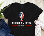 North America World Cup 2026 Shirt Unusual Usa Canada Mexico Flags Soccer Ball. Fixed Price $26.85.