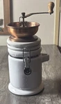 Manual Hand Burr Coffee Grinder Ceramic Copper Hopper White Base Espresso. Fixed Price $22.00.