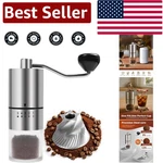Portable Stainless Steel Burr Coffee Grinder Hand Mill For On-the-go Brewing. Fixed Price $30.99.