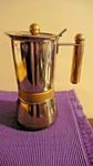 Vtg Vev Vigano Vespress 24K Gold Plate 6 Cup Espresso Coffee Pot 18/10 Stainless. Fixed Price $54.00.